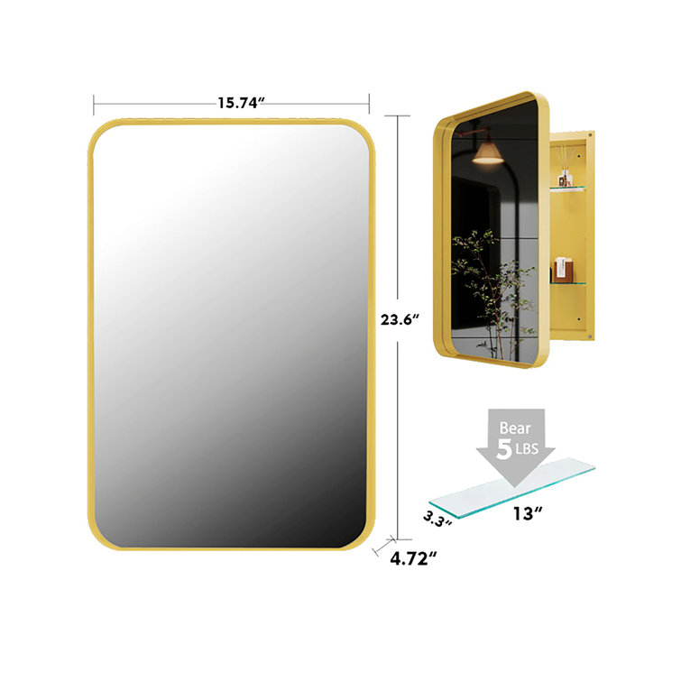 Ophelia & Co. Metal Framed Medicine With Mirror And Adjustable